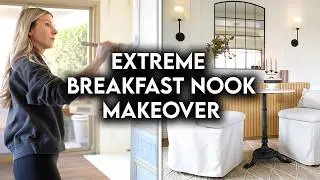 EXTREME BREAKFAST NOOK MAKEOVER | DIY PICTURE FRAME MOLDING