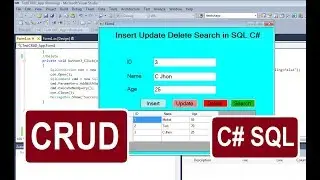 CRUD Operation in C# With SQL Database | Insert, Update, Delete, Search Using ConnectionString