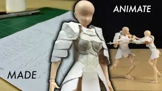 How to make Tiny Female Armor with Paper & Glue (Free Template) | Stop-motion Fight Scene