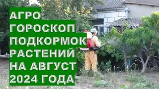 Агрогороскоп подкормок растений в августе 2024 Agrohoroscope of plant feeding in August 2024