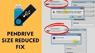 Pendrive Size Reduced FIX | How to Restore USB Drive Back to Full/Original Capacity/Size | [Solved]