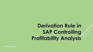 Everything about derivation rule in SAP Controlling Profitability Analysis (SAP COPA)