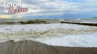 Beautiful Storm On The Black Sea Beach. 5K Videos!