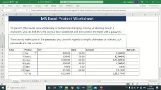 How to Protect MS Excel Worksheet