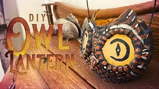 Owl (Paper Mache Looking) Halloween Lantern Décor - DIY Halloween Decorations - Primitive Halloween