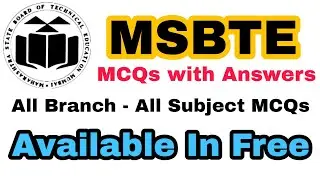 📢 MSBTE MCQs with Answers | I Scheme | In FREE 100% | Download PDF File 😱