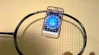 Measuring stringbed frequency of badminton racket with Carltune free app on Android