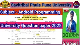 Android Programming University Question Paper -2022 |AP Question Paper -2022 |Android Programming