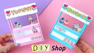 How to make cute shop /diy shop with paper/Homemade toy shop/homemade craft/ paper craft / paper toy