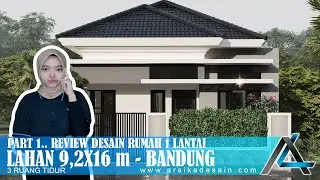 REVIEW DESAIN RUMAH 9,2 X 16 METER I BANDUNG - RUMAH TROPIS MODERN #arsitekjakarta #arsikajakarta