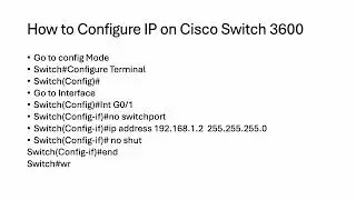 How to Configure IP on Cisco Switch 3600