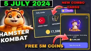 Hamster Kombat Daily Combo Cards 5 July 2024 | Free 5M Coins