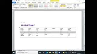 How to create Time Table in MS Word