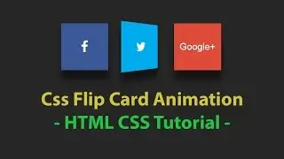 3d card flip animation - css tutorial - Pure Css Social Media Buttons - Plz SUBSCRIBE Us For More