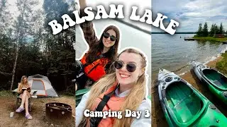 Camping at Balsam Lake, Ontario Day 3 🏕 Kayaking, packing up our camp site and road trip vlog 🛶