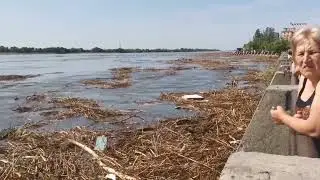 Видео после разрушения Каховской ГЭС. Экоцид и военное преступление. Экологическая катастрофа..😣🤬