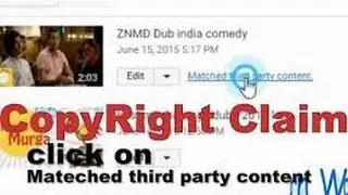 how to remove copyright claims Matched third party content on youtube 2015
