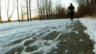 Snowy Trail Jog - Wind Noise - Virtual Run #1