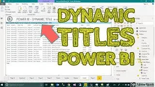 How To Make Dynamic Title in Power BI Microsoft - TAIK18 (8-3) Power BI