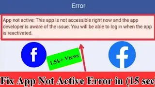 Fix App not active: This app is not accessible right now and the app developer Facebook & Other App