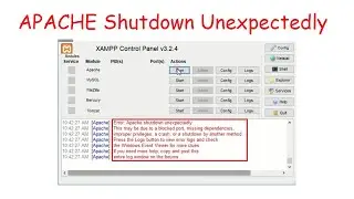 Error: Apache Shutdown Unexpectedly | Easy way to solve Apache error on XAMPP server