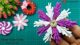 DIY: Make Glitter Foam Ornaments For Christmas Decorations | Glitter Foam Sheet Craft Ideas