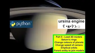 Python tutorial: load 3D model for Saturn's rings - solar system - part 5