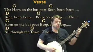 Wheels on the Bus - Banjo Cover Lesson in G with Chords/Lyrics