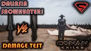 CONAN EXILES DALINSIA SNOWHUNTER 2H SWORD VS 1H SWORD DAMAGE TEST - WHAT IS THE BEST WEAPON?