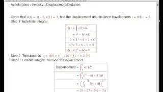 Finding displacement and distance from acceleration