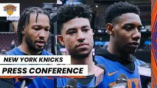 Jalen Brunson + Quentin Grimes + RJ Barrett | NY Knicks Practice Availability (April 17, 2023)