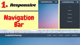 Responsive Navigation Bar Using HTML, CSS For Mobile, Tablet,  Laptop, 4K Monitor | Code With Pankaj