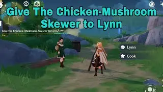 Give The Chicken-Mushroom Skewer to Lynn in Genshin impact | Quest Guide