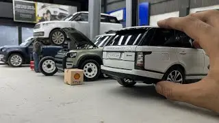 Servicing Land Rover & Range Rover SUVs at Mini Land Rover Workshop | 1:18 Diecast Scale Model Cars