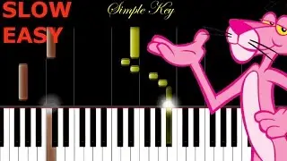 [SLOW EASY] The Pink Panther PIANO TUTORIAL Cover (Synthesia)