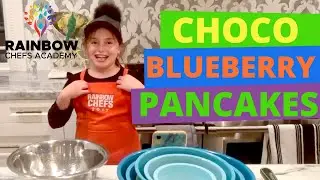 Easy Recipes for Kids | Chocolate Blueberry Pancakes