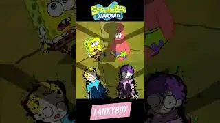 CORRUPTED LANKYBOX FOXY vs  SPONGEBOB! 😂 HILARIOUS SPLIT SCREEN ANIMATION AND MORE! #shorts