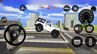 Dollar Song Modified Mahindra White Thar || Indian Car Simulator 3D || Car Game 3D