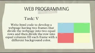 Create a Webpage with Two Frames and Background Colors Using HTML |  Web Programming|University Hub