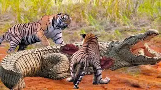 Giant Crocodile Encountered Tragedy When It Attacked The Bengal Tiger's Territory To Steal Its Prey