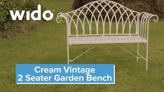 wido Cream Vintage Garden Bench Product Video (FSVC4)