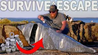 Crossing the Ocean in a Duct Tape Kayak Built to Escape the Island - Duct Tape Survival Challenge