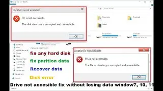 How to Fix drive not accessible | Fix drive without losing data | Fix hard disk | Hard disk repair