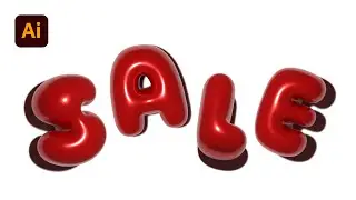 Realistic 3D Bubble Balloon Text in Illustrator