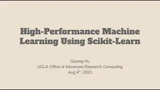 High Performance Machine Learning Using Scikit-Learn