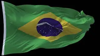 🚩Brazil Flag Waving  | GREEN SCREEN & CHROMA MATTE🚩