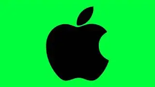 Apple Logo Black Green Screen Logo Loop Chroma Animation