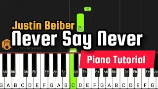 Never Say Never | Easy Piano Tutorial | Guitar Tab #tiktok | Slowed Tutorial