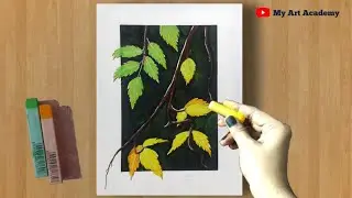 Soft Pastel Drawing - Easy and Creative Home Decor Realistic Leaves Drawing (step by step) Beginners