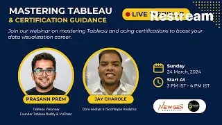 MASTERING TABLEAU & CERTIFICATION GUIDANCE | EXPERT TALKS | DATA VISUALIZATION |  TABLEAU | LIVE |